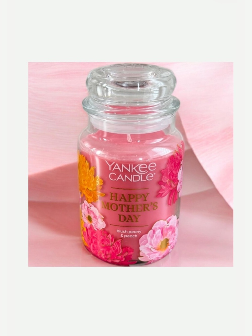Yankee Candle Pink Blush Peony & Peach Jar - Happy Mother's Day - Picture 2 of 5
